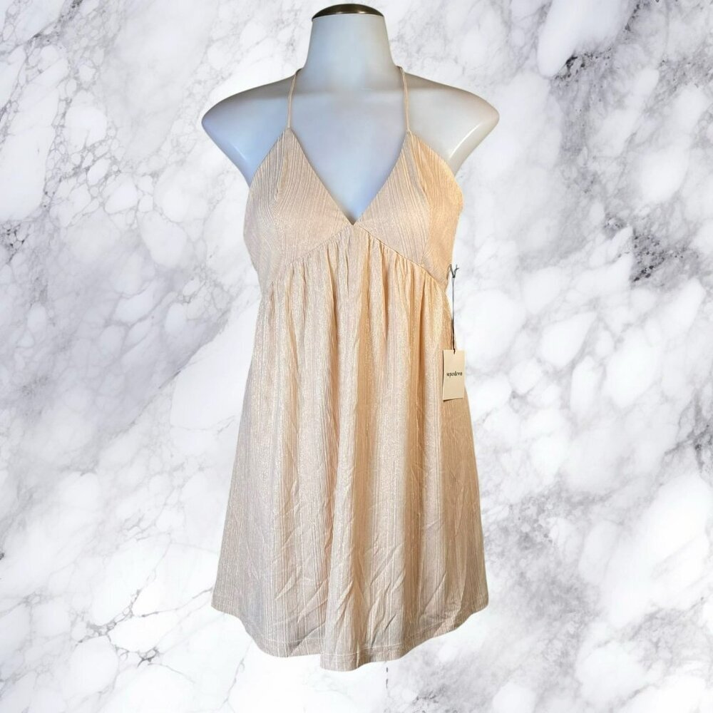 Superdown Margo Halter Shift Dress - Champagne - Picture 2 of 9